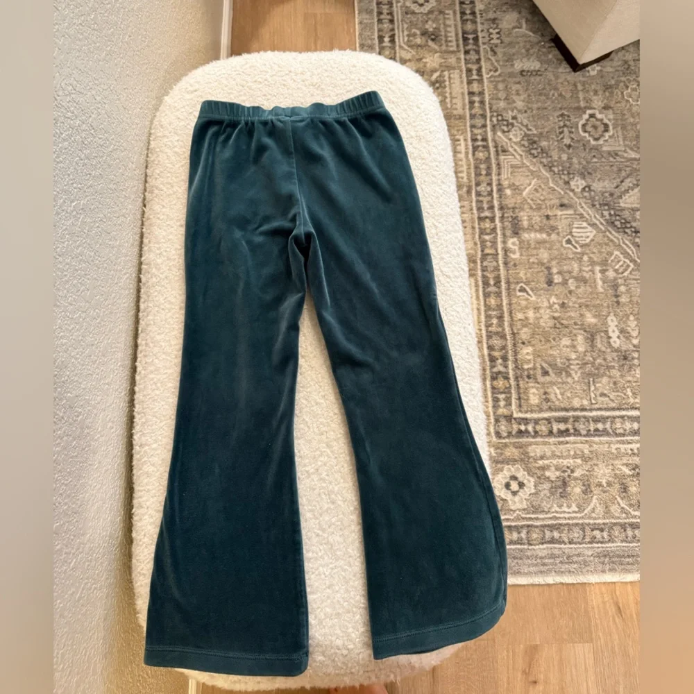 Hanna Andersson Dark Teal Velvet Flare Leggings Girls 6/7